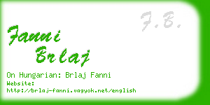 fanni brlaj business card